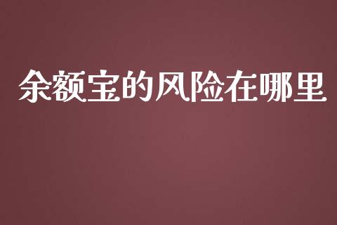 余额宝的风险在哪里_https://wap.15771688.com_期货手续费一览表_第1张