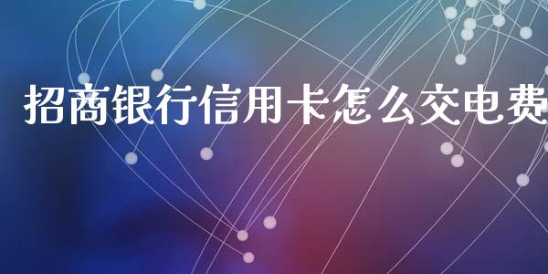 招商银行信用卡怎么交电费_https://wap.15771688.com_原油期货直播室_第1张