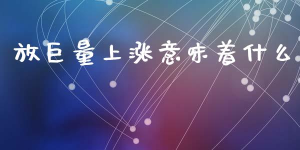 放巨量上涨意味着什么_https://wap.15771688.com_期货手续费一览表_第1张