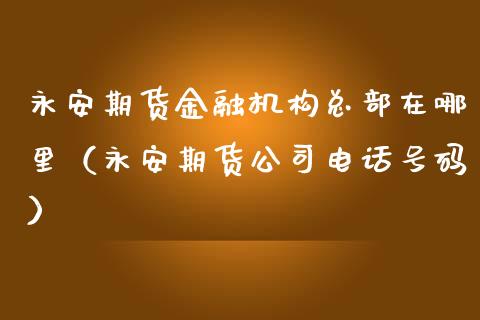 永安期货金融机构总部在哪里（永安期货公司电话号码）_https://wap.15771688.com_道指期货_第1张