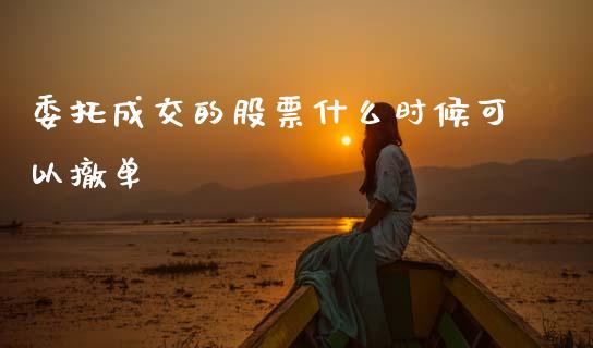 委托成交的股票什么时候可以撤单_https://wap.15771688.com_原油期货直播室_第1张