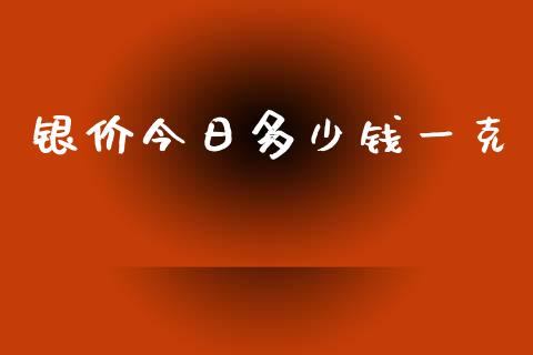 银价今日多少钱一克_https://wap.15771688.com_期货手续费一览表_第1张
