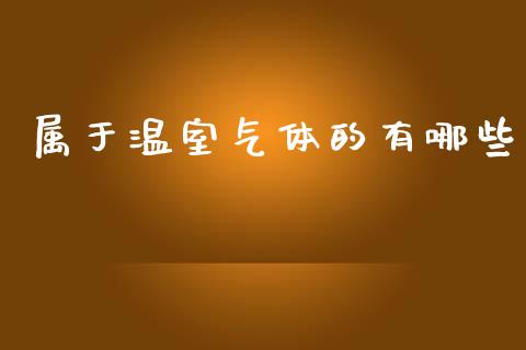 属于温室气体的有哪些_https://wap.15771688.com_期货手续费一览表_第1张