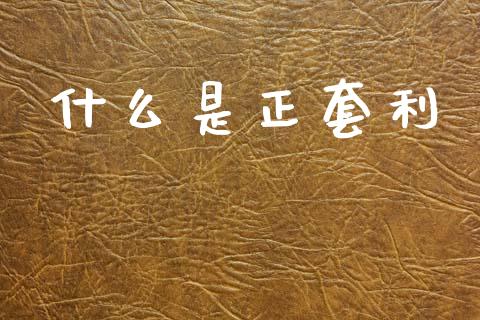 什么是正套利_https://wap.15771688.com_原油期货直播室_第1张