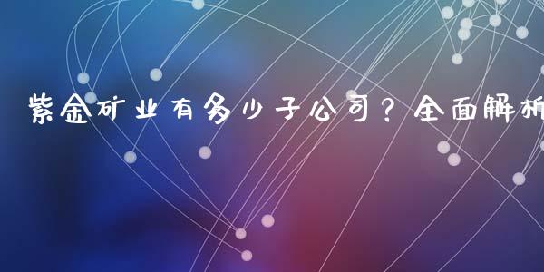 紫金矿业有多少子公司？全面解析_https://wap.15771688.com_国际期货_第1张
