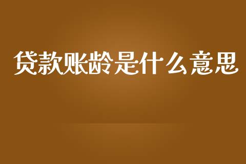 贷款账龄是什么意思_https://wap.15771688.com_国际期货_第1张