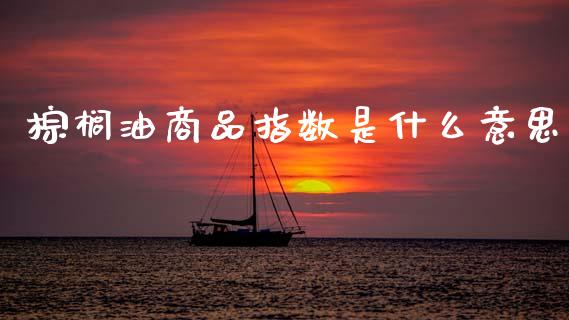 棕榈油商品指数是什么意思_https://wap.15771688.com_期货手续费一览表_第1张