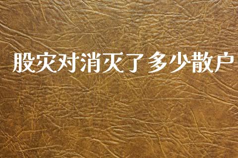 股灾对消灭了多少散户_https://wap.15771688.com_道指期货_第1张