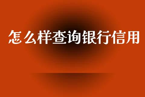 怎么样查询银行信用_https://wap.15771688.com_道指期货_第1张