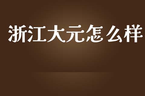 浙江大元怎么样_https://wap.15771688.com_国际期货_第1张