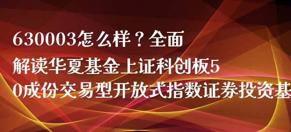 630003怎么样？全面解读华夏基金上证科创板50成份交易型开放式指数证券投资基金_https://wap.15771688.com_原油期货直播室_第1张