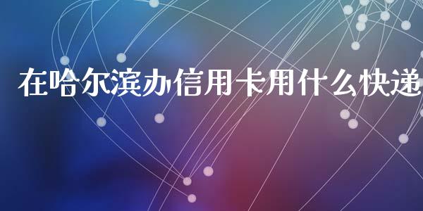 在哈尔滨办信用卡用什么快递_https://wap.15771688.com_期货手续费一览表_第1张