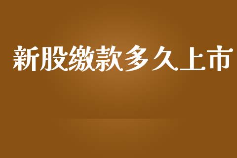 新股缴款多久上市_https://wap.15771688.com_原油期货直播室_第1张