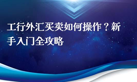 工行外汇买卖如何操作？新手入门全攻略_https://wap.15771688.com_期货手续费一览表_第1张