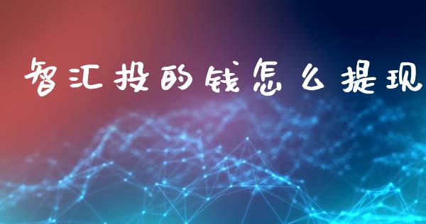 智汇投的钱怎么提现_https://wap.15771688.com_原油期货直播室_第1张