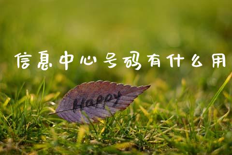 信息中心号码有什么用_https://wap.15771688.com_道指期货_第1张
