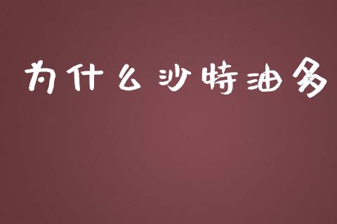 为什么沙特油多_https://wap.15771688.com_道指期货_第1张
