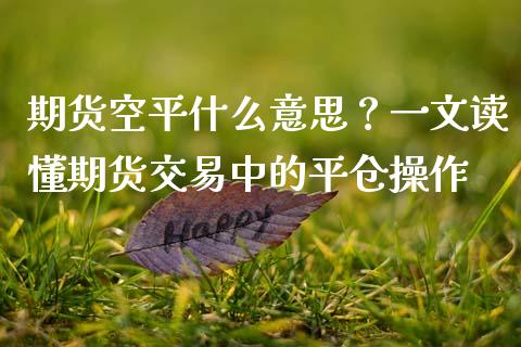 期货空平什么意思？一文读懂期货交易中的平仓操作_https://wap.15771688.com_原油期货直播室_第1张
