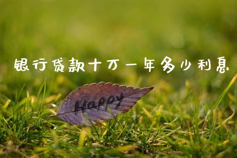 银行贷款十万一年多少利息_https://wap.15771688.com_期货手续费一览表_第1张