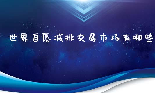 世界自愿减排交易市场有哪些_https://wap.15771688.com_期货手续费一览表_第1张
