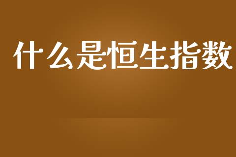 什么是恒生指数_https://wap.15771688.com_国际期货_第1张