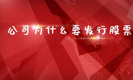 公司为什么要发行股票_https://wap.15771688.com_原油期货直播室_第1张