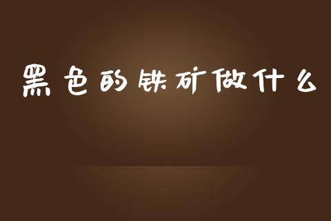 黑色的铁矿做什么_https://wap.15771688.com_期货手续费一览表_第1张