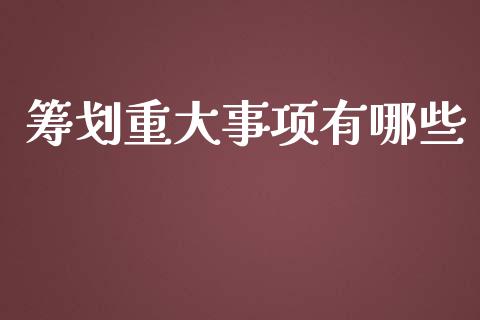筹划重大事项有哪些_https://wap.15771688.com_期货手续费一览表_第1张