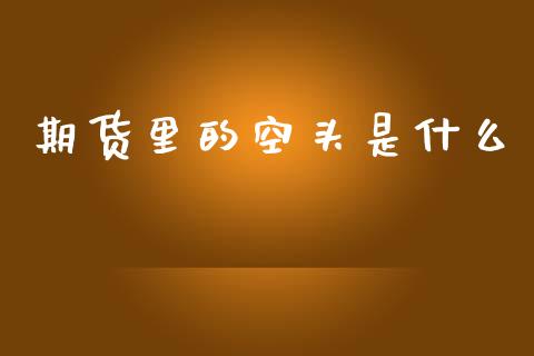 期货里的空头是什么_https://wap.15771688.com_期货手续费一览表_第1张