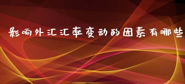 影响外汇汇率变动的因素有哪些_https://wap.15771688.com_期货手续费一览表_第1张