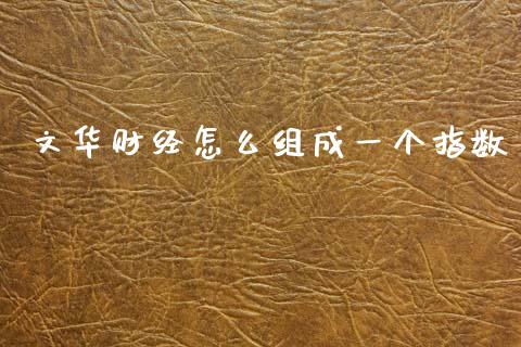 文华财经怎么组成一个指数_https://wap.15771688.com_原油期货直播室_第1张