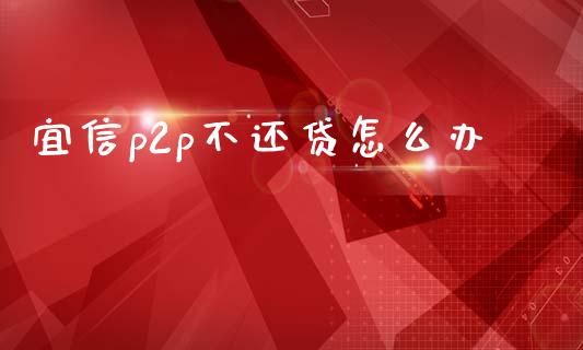 宜信p2p不还贷怎么办_https://wap.15771688.com_道指期货_第1张