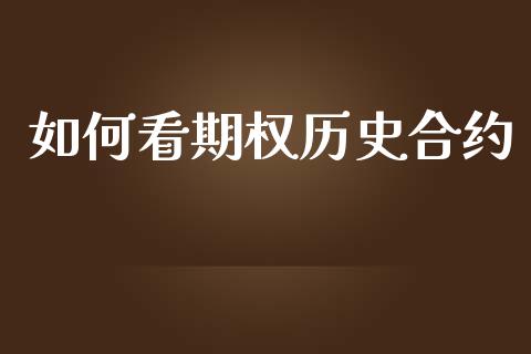 如何看期权历史合约_https://wap.15771688.com_期货手续费一览表_第1张