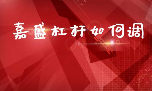 嘉盛杠杆如何调_https://wap.15771688.com_原油期货直播室_第1张