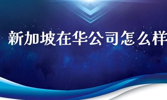 新加坡在华公司怎么样_https://wap.15771688.com_国际期货_第1张