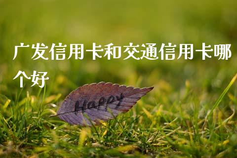 广发信用卡和交通信用卡哪个好_https://wap.15771688.com_道指期货_第1张