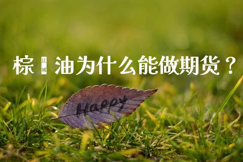 棕榈油为什么能做期货？_https://wap.15771688.com_期货手续费一览表_第1张