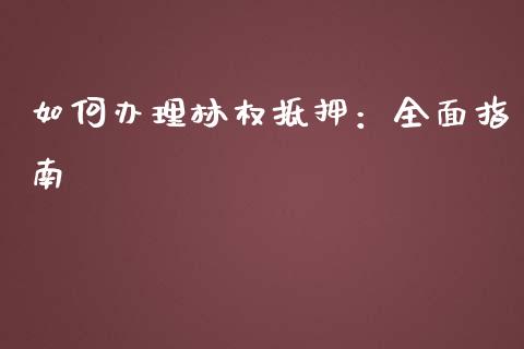如何办理林权抵押：全面指南_https://wap.15771688.com_期货手续费一览表_第1张