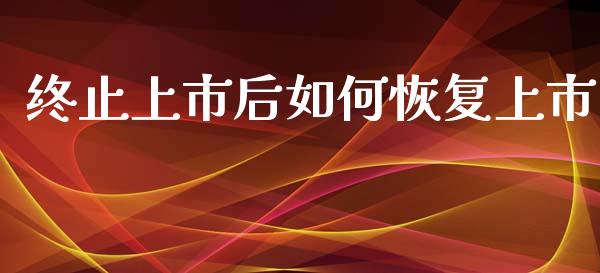 终止上市后如何恢复上市_https://wap.15771688.com_道指期货_第1张