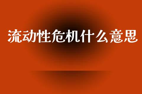 流动性危机什么意思_https://wap.15771688.com_原油期货直播室_第1张