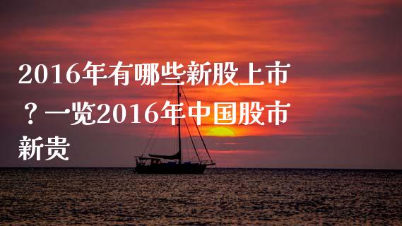 2016年有哪些新股上市？一览2016年中国股市新贵_https://wap.15771688.com_原油期货直播室_第1张
