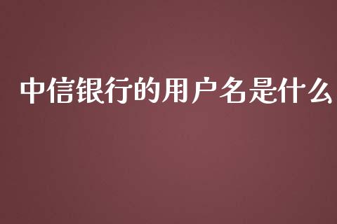 中信银行的用户名是什么_https://wap.15771688.com_原油期货直播室_第1张
