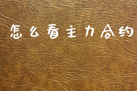 怎么看主力合约_https://wap.15771688.com_原油期货直播室_第1张