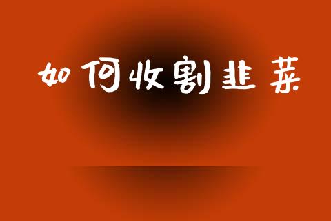 如何收割韭菜_https://wap.15771688.com_道指期货_第1张