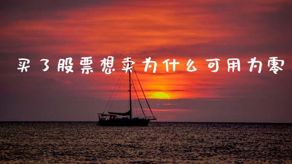 买了股票想卖为什么可用为零_https://wap.15771688.com_道指期货_第1张