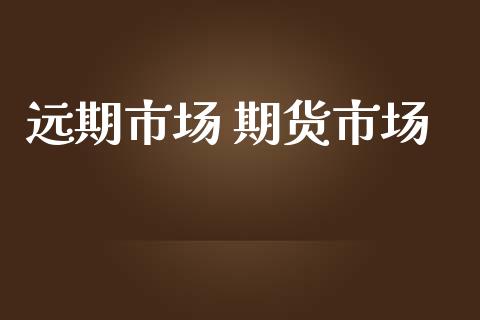 远期市场 期货市场_https://wap.15771688.com_期货手续费一览表_第1张