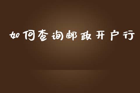 如何查询邮政开户行_https://wap.15771688.com_道指期货_第1张