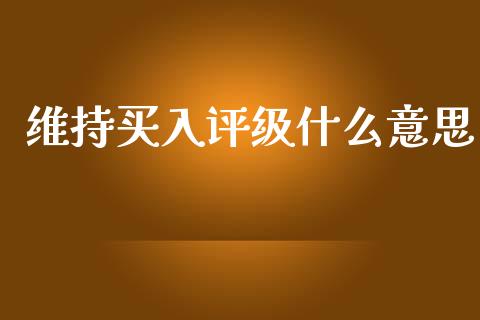 维持买入评级什么意思_https://wap.15771688.com_国际期货_第1张