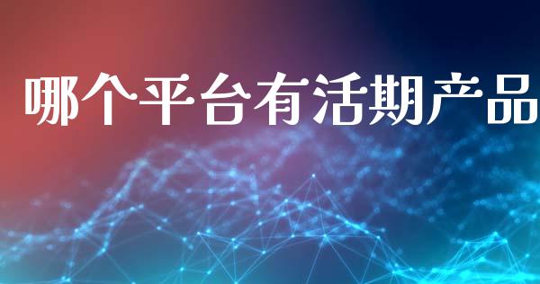 哪个平台有活期产品_https://wap.15771688.com_国际期货_第1张