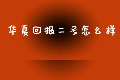 华夏回报二号怎么样_https://wap.15771688.com_原油期货直播室_第1张